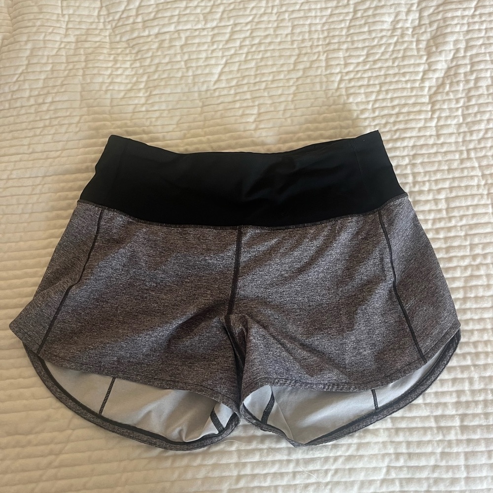 lululemon athletica Black and Gray Athletic Shorts
